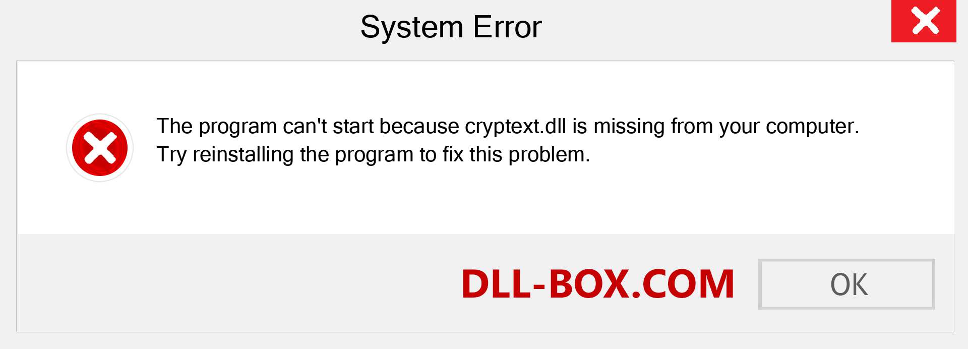  cryptext.dll file is missing?. Download for Windows 7, 8, 10 - Fix  cryptext dll Missing Error on Windows, photos, images