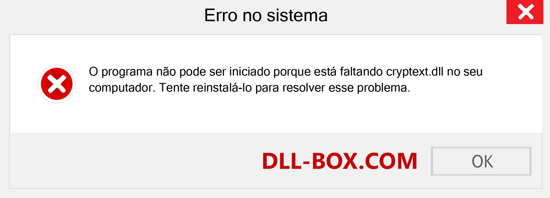 Arquivo cryptext.dll ausente ?. Download para Windows 7, 8, 10 - Correção de erro ausente cryptext dll no Windows, fotos, imagens